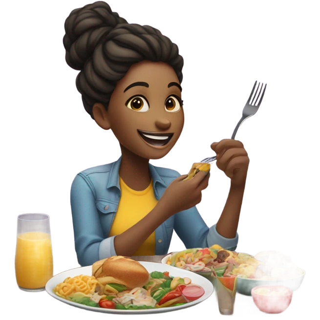 girlfriend with food emoji