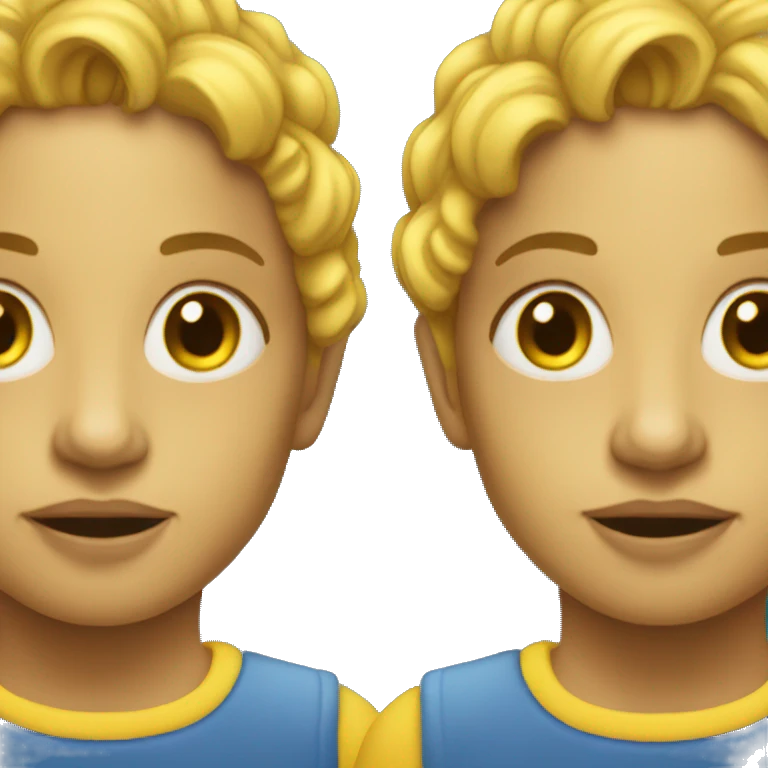 Two yellow Gemini twins  emoji