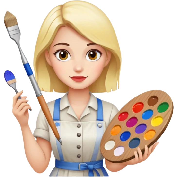 Female painter artist with palette emoji
