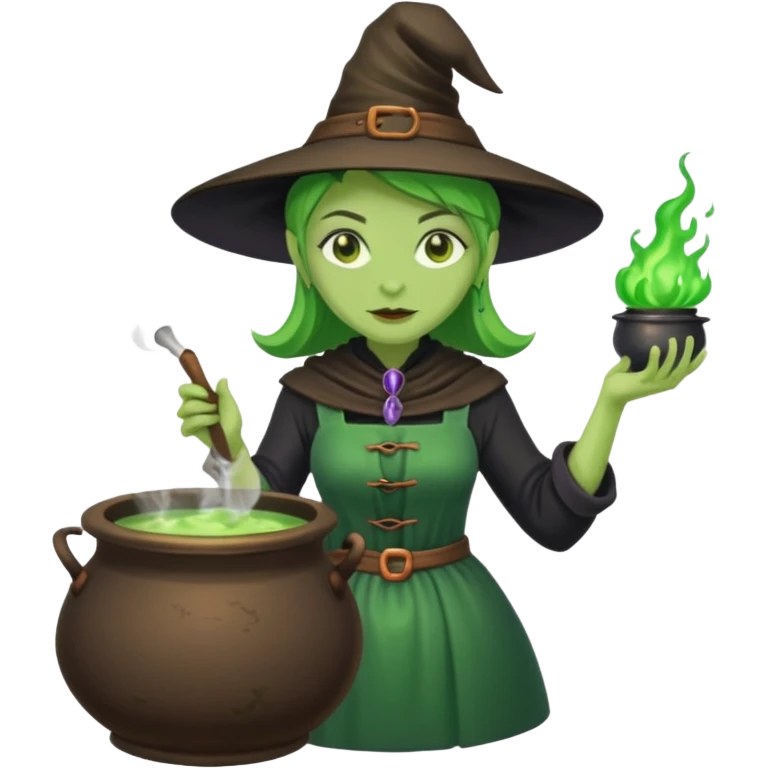 green witch cooking potion emoji