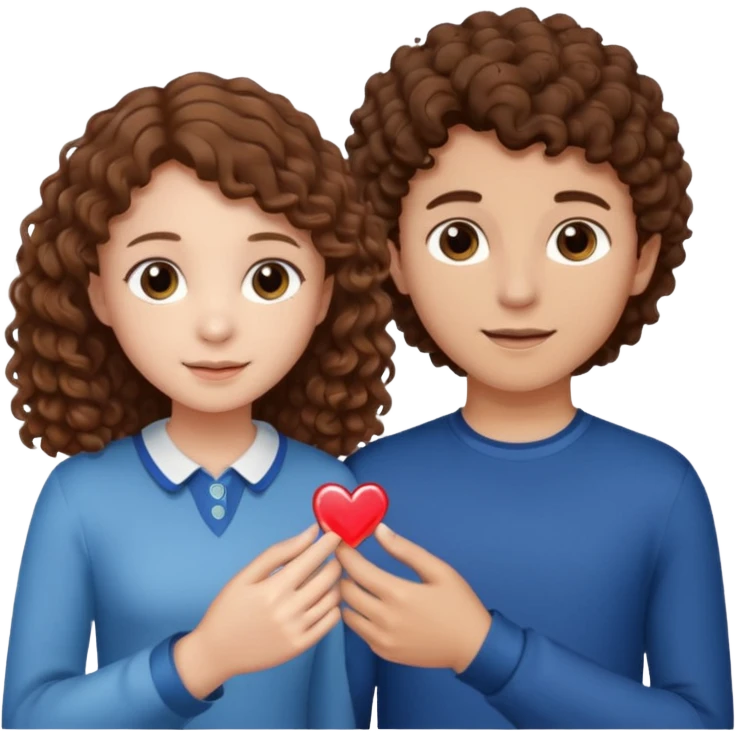 a 15 year old girl with brown curly hair but she has lightnings in it with a brown haired boy who gave her a promise ring emoji