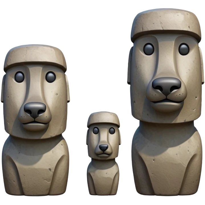 moai statue in shape of a dog, easter island dog statue emoji