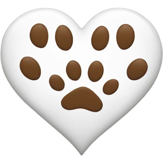 White heart with dog's paw emoji