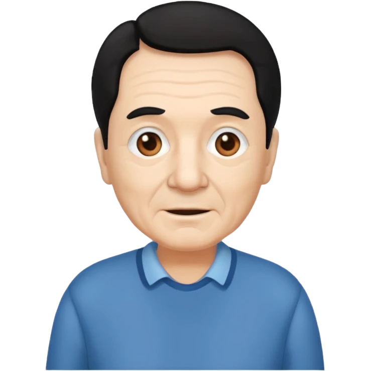 señor muy mayor pelo negro camina sin bigote emoji
