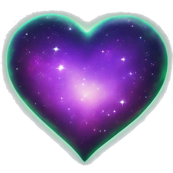 green and purple galaxy heart emoji