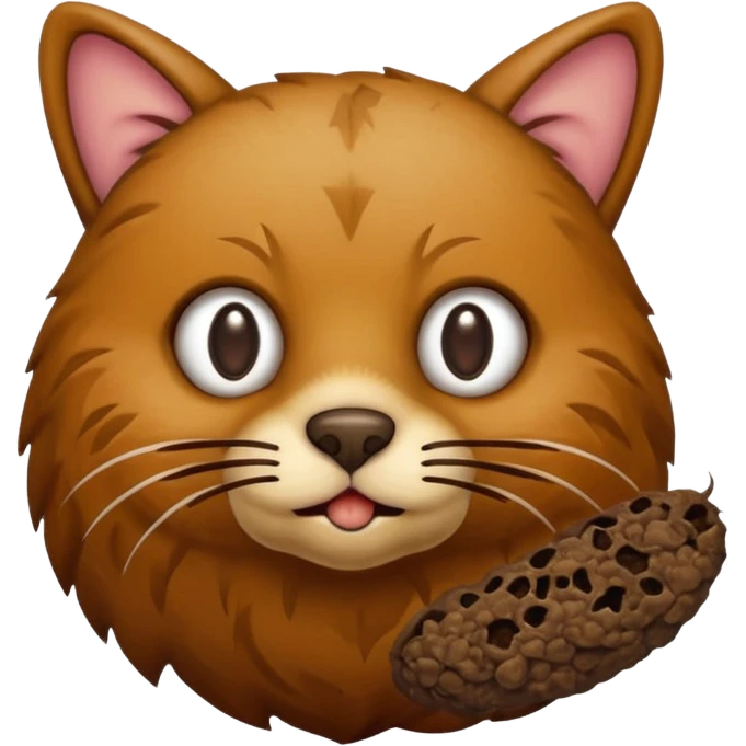 Bottomless bear poop shaped into a cat that eats rats emoji
