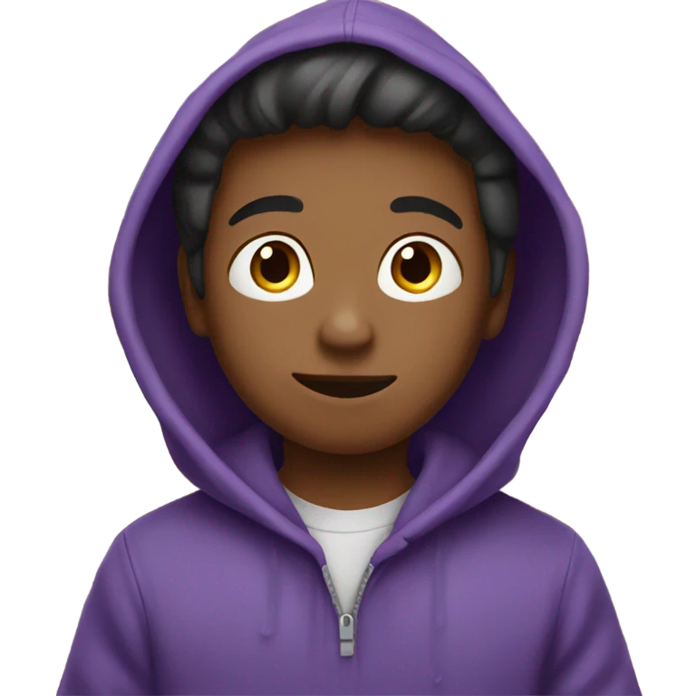 boy in purple hoodie holding bottle emoji