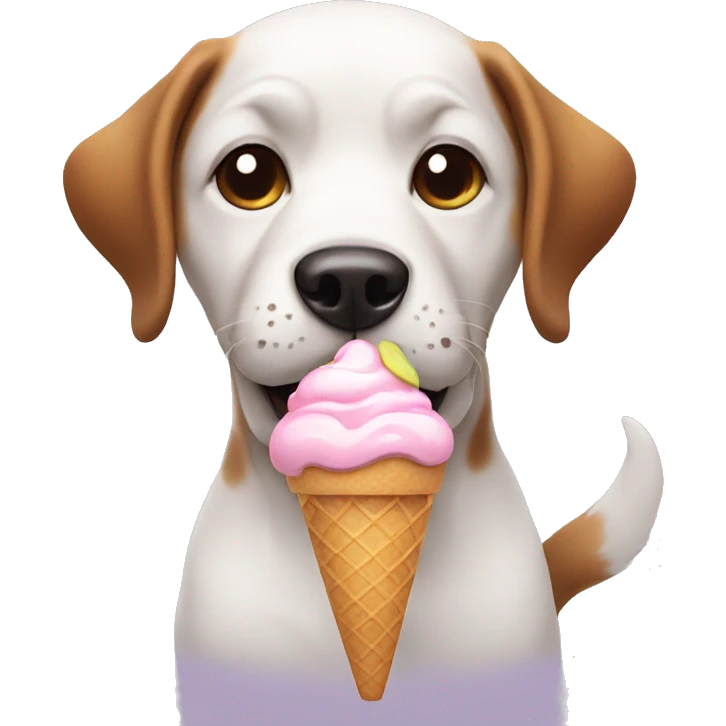 Dog with ice cream emoji