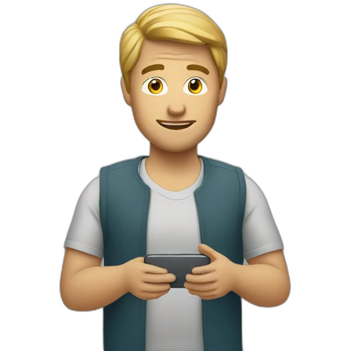 Man watching video on his phone emoji