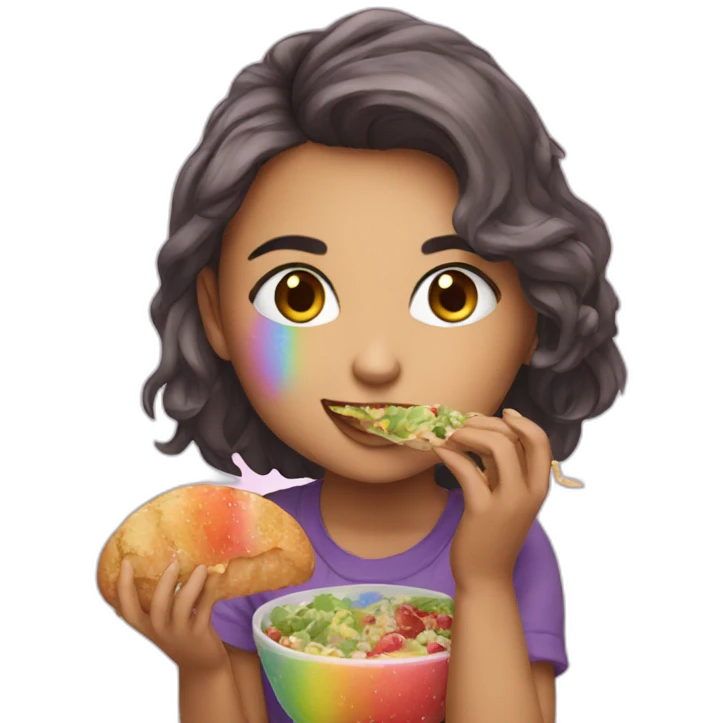 keira eats rainbowa emoji
