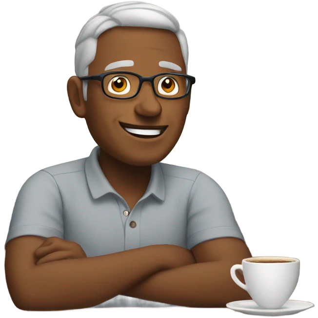 mature male in cafe setting emoji