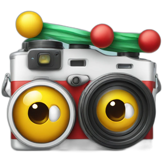 two lenses stereo camera christmas emoji