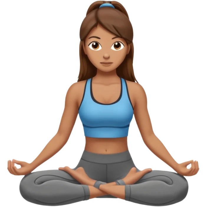 Pilates girl tan skin and brown long hair  emoji