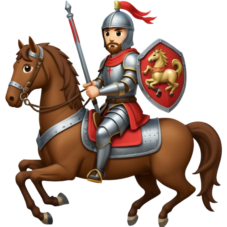 Medieval cavalry rode four legged horses emoji