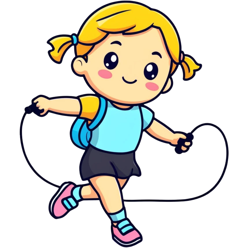 small girl skipping rope emoji