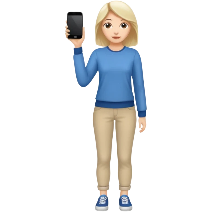 white woman dressed casually full body emoji