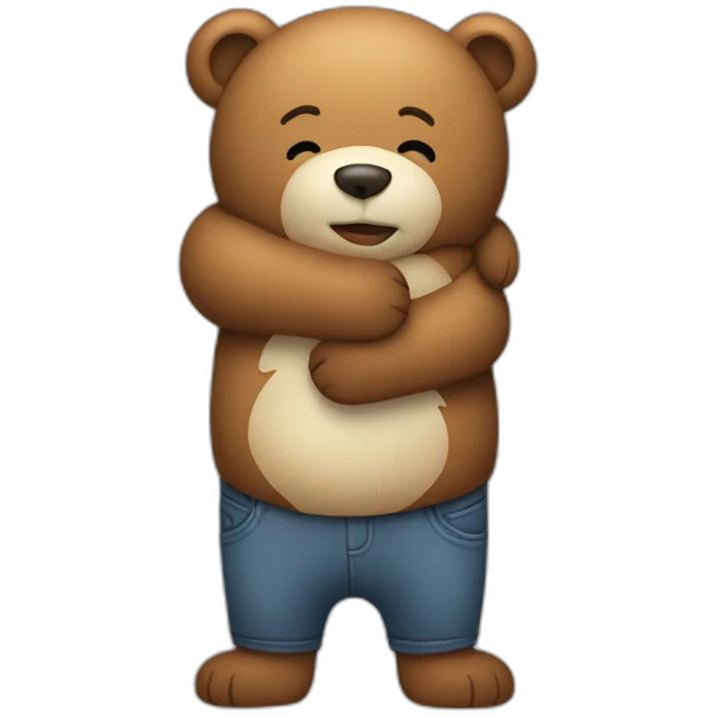 Hugging bear emoji