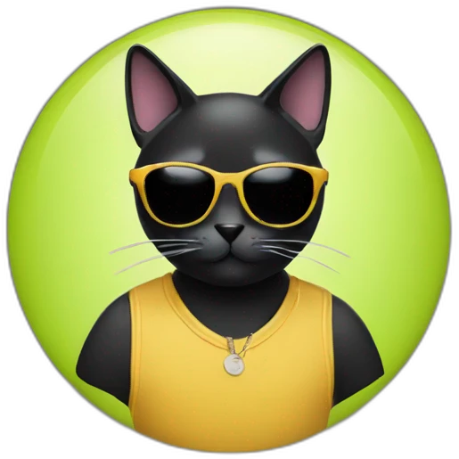 black cat with sunglasses emoji