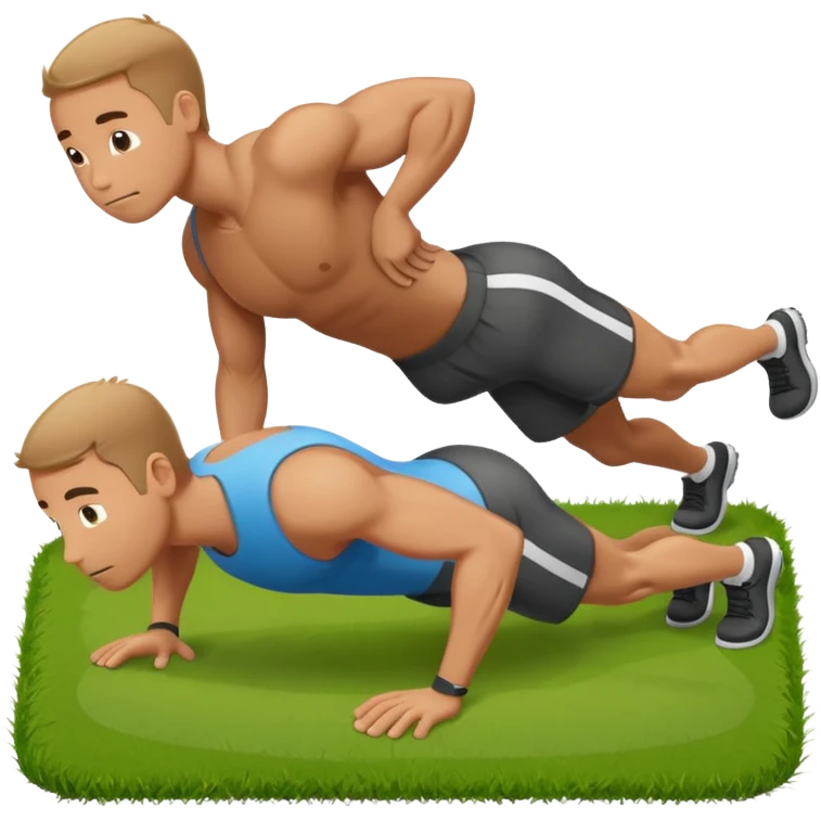 simple stick figure doing pushups emoji