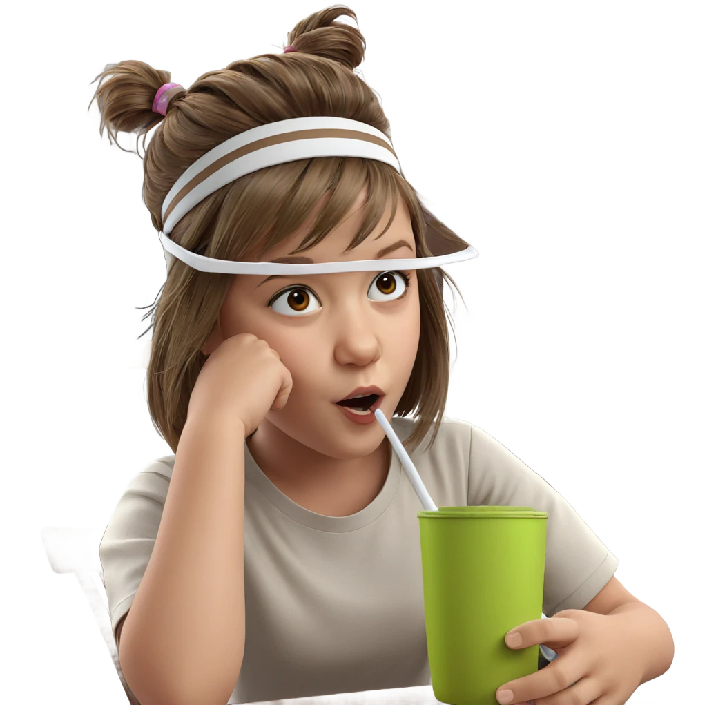girl with brown hair indoors emoji