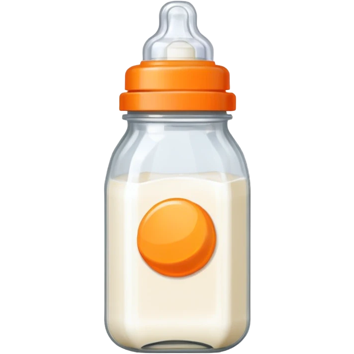 pixel art baby bottle with orange lid emoji