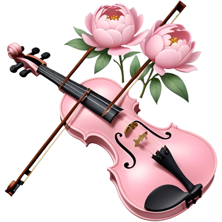 soft pastel pink roamin romantic violin with peonies and glitter emoji
