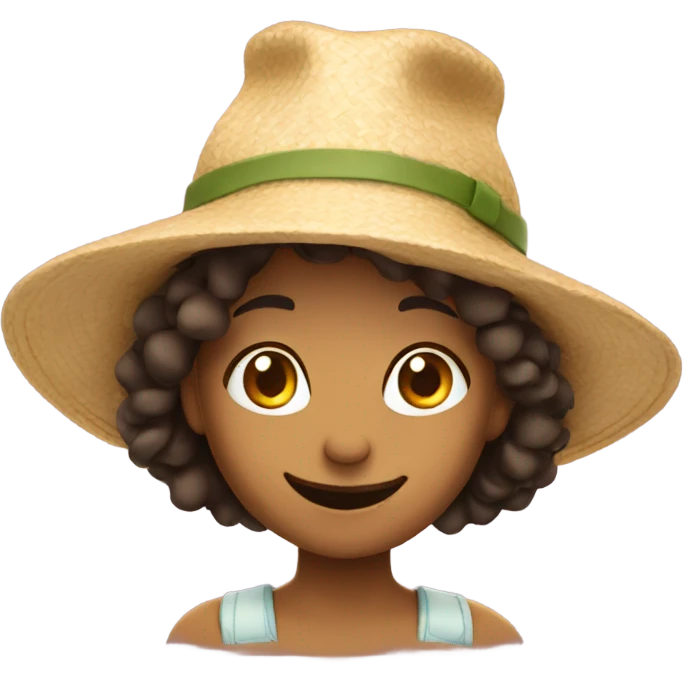 happy girl in a hat emoji