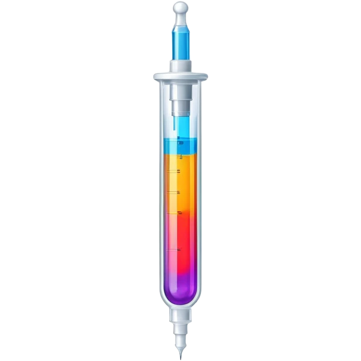 Medical syringe with colorful liquid inside emoji