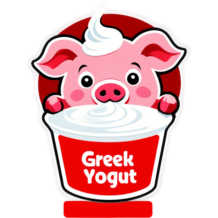 pig making greek yogurt emoji