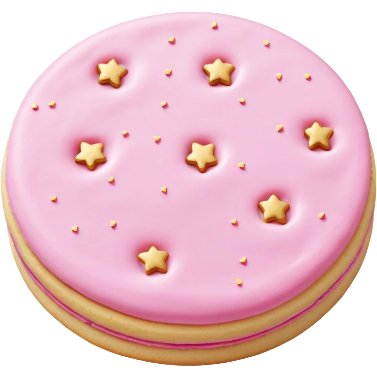 pink buttercream sugar cookies with gold sprinkles  emoji