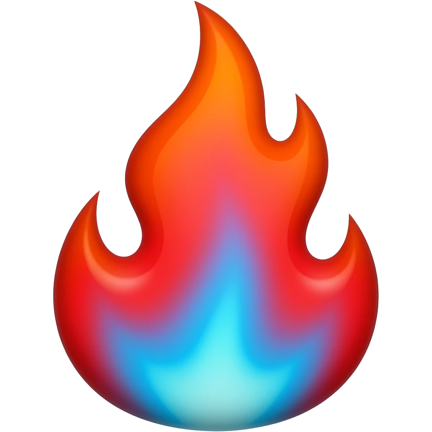 red and blue flame emoji