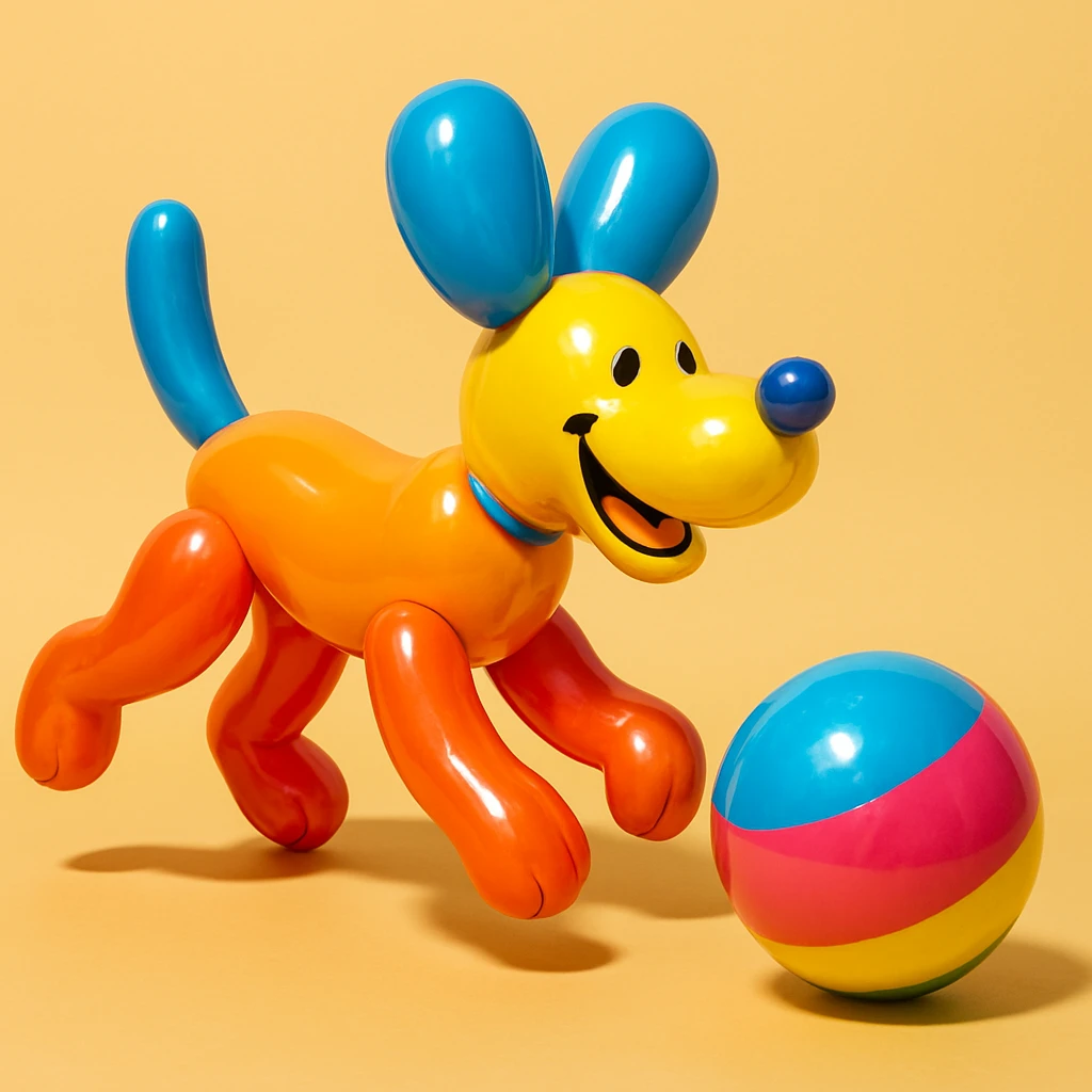 happy dog running after ball emoji