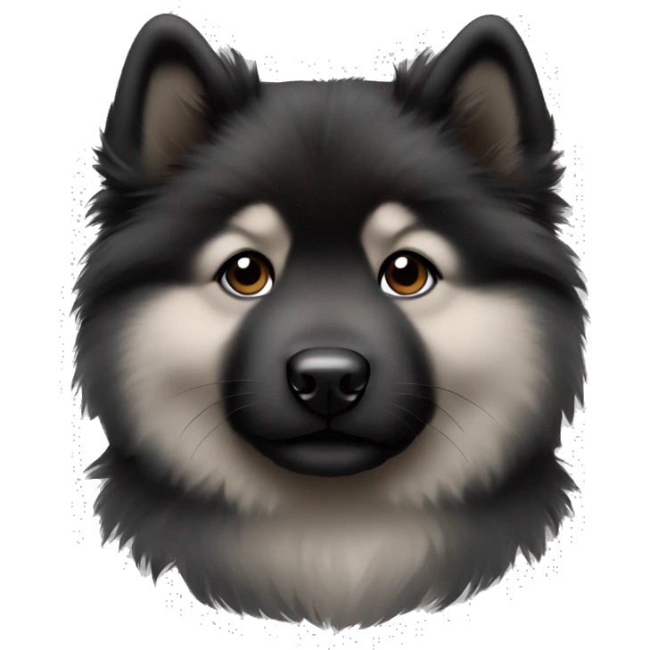Black and grey eurasier puppy emoji
