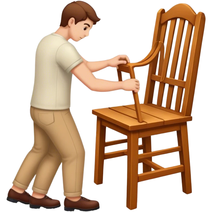 hands setting up a chair emoji