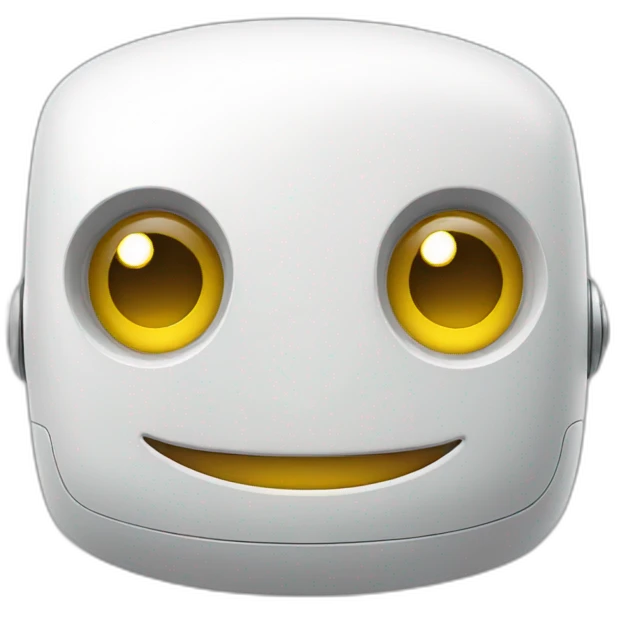 cute robot head with a smile emoji