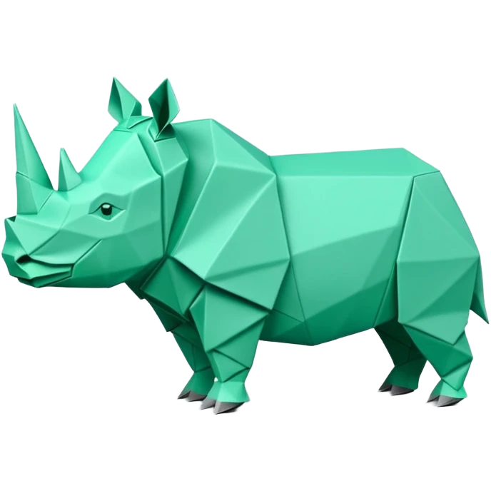 origami rhino in color green mint rgb(168, 251, 211) emoji