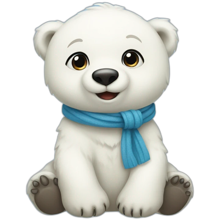 Baby polar bear with a blue scaft emoji