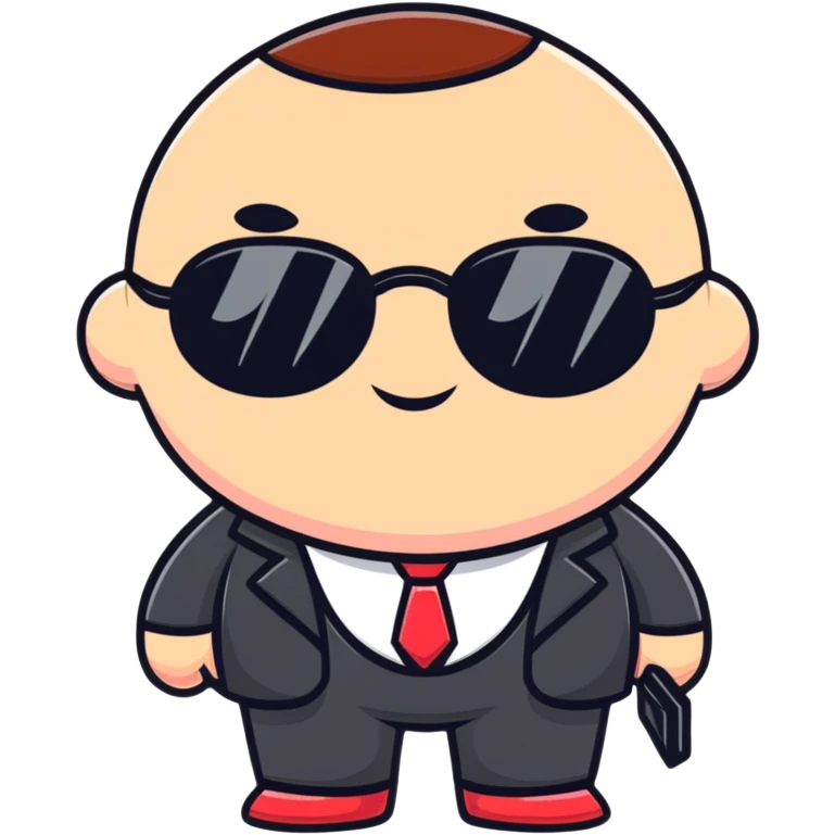 cute round mafia boss with rosy cheeks and tiny sunglasses emoji