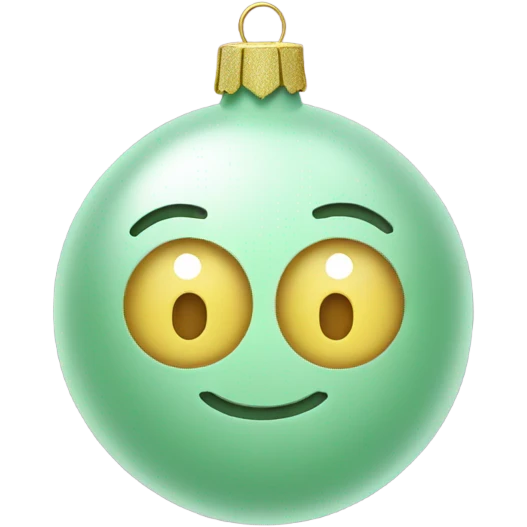 Pastel Green ornament with new year pin  emoji