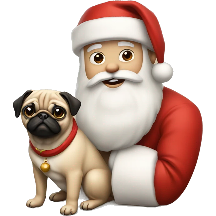 Santa and pug emoji