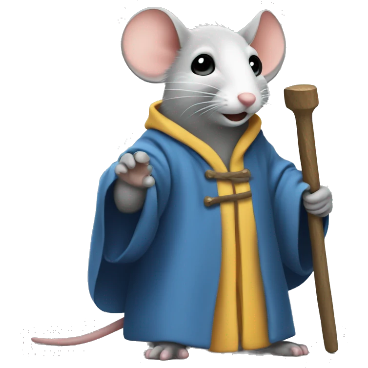 mouse wearing robe and hammer emoji