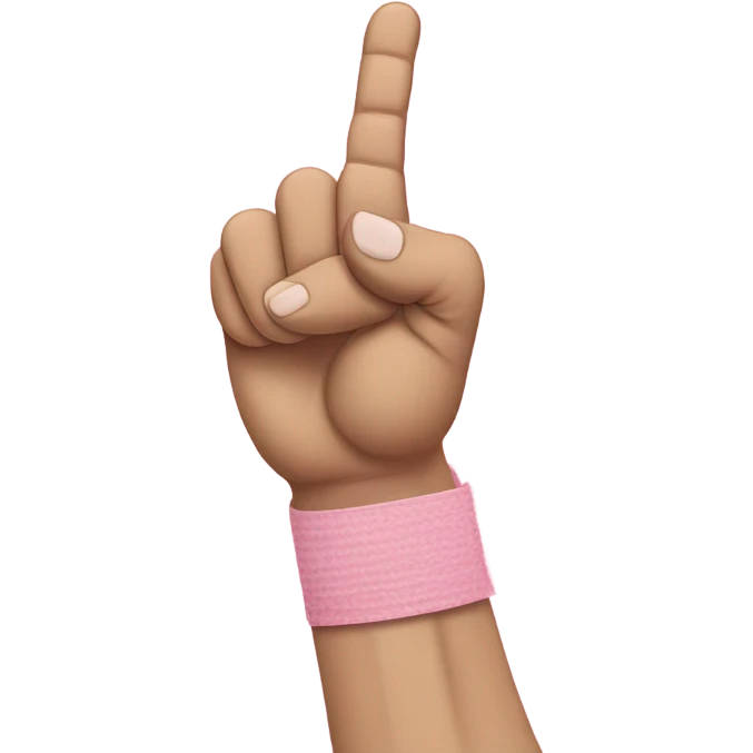 🤟🏻 but with a pink bandage on the thumb only emoji