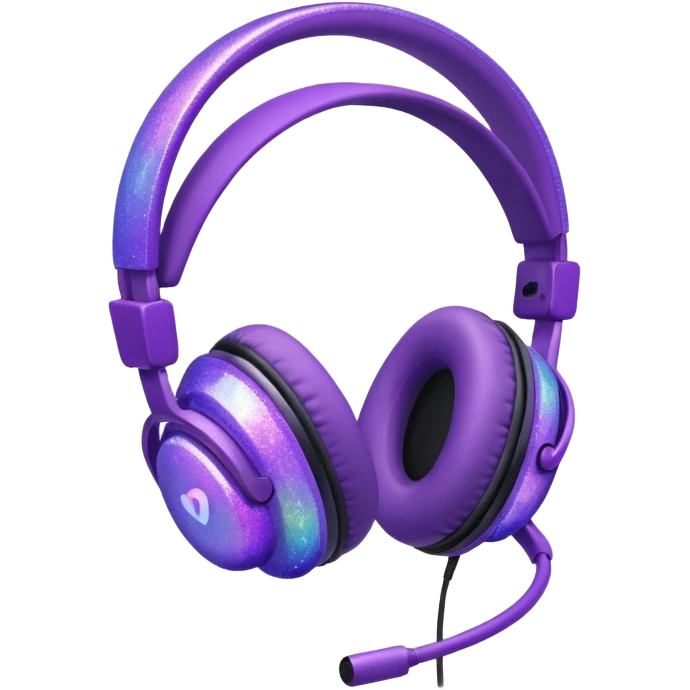 glitter purple headset emoji