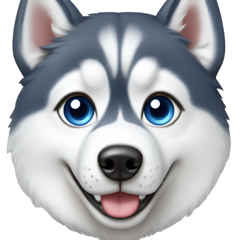 Husky siberiana blanca ojos azules emoji