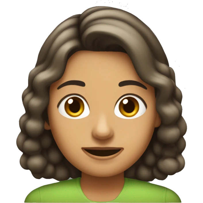 Una mujer quimica de pelo corto castaño con espejuelos emoji