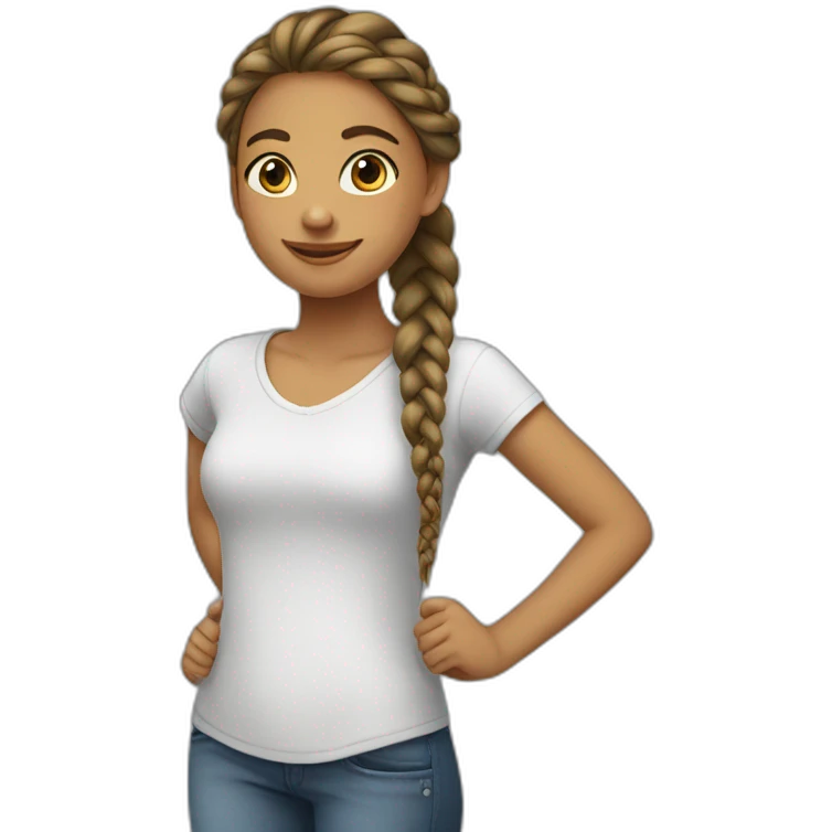 Fille avec tresse emoji