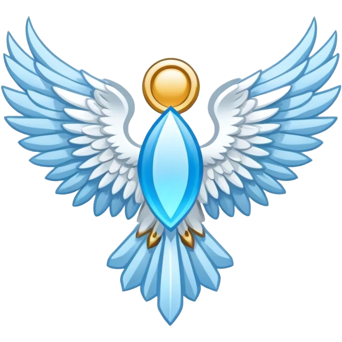 wings emblem holy saint light blue emoji