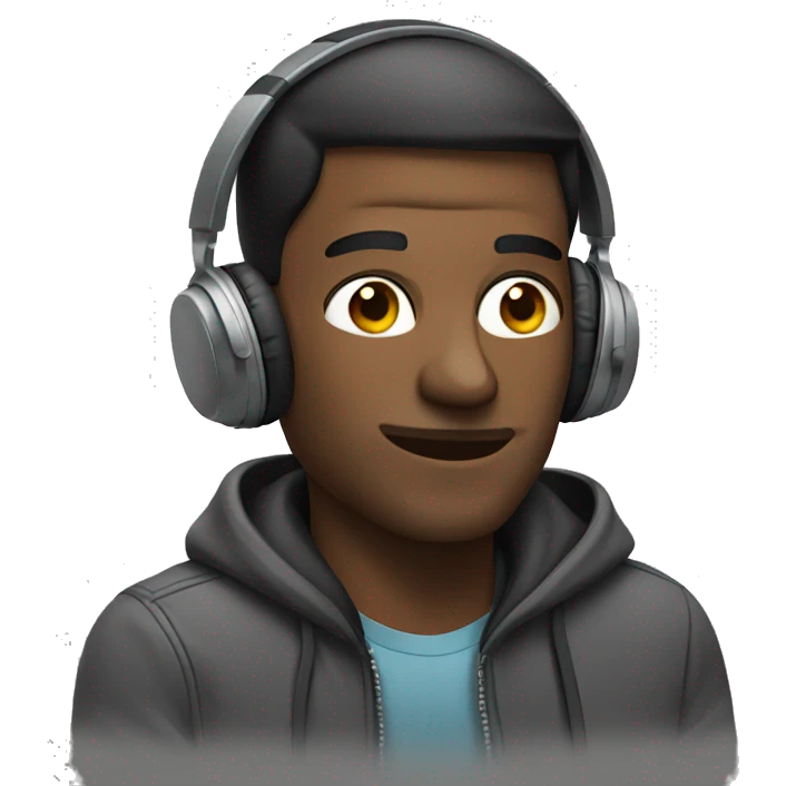 Guy in headphones chilling  emoji