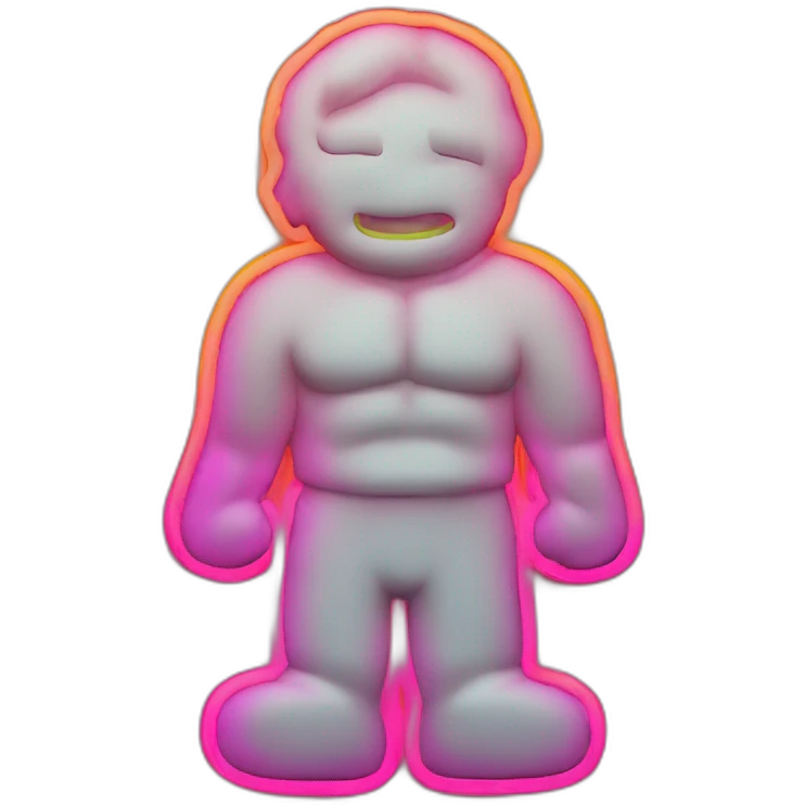 Juicy booty neon sign style man emoji