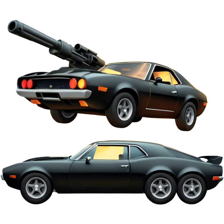 Photorealistic Icon for Action Movies: Dynamic close-up collage of iconic action movie scenes featuring explosions, fast car, combat and weapons. Include silhouettes of famous action heroes, dramatic lighting and a sense of high-octane energy. Transparent background. emoji